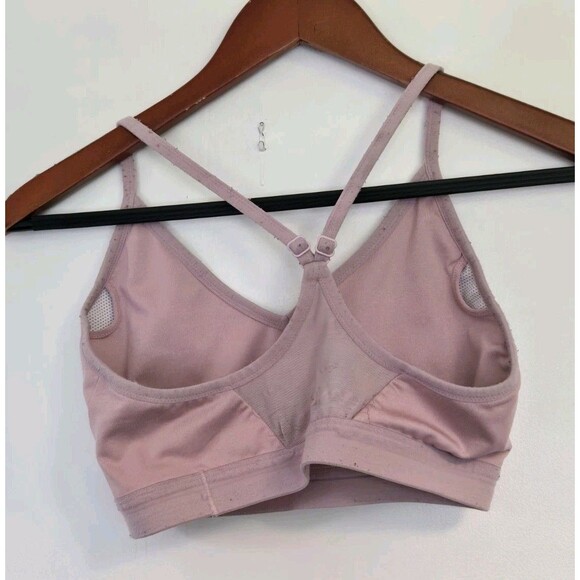 Nike Sports Bra Womens M Dri-Fit Padded Pink Light-Support V-Neck Athletic - Picture 3 of 6